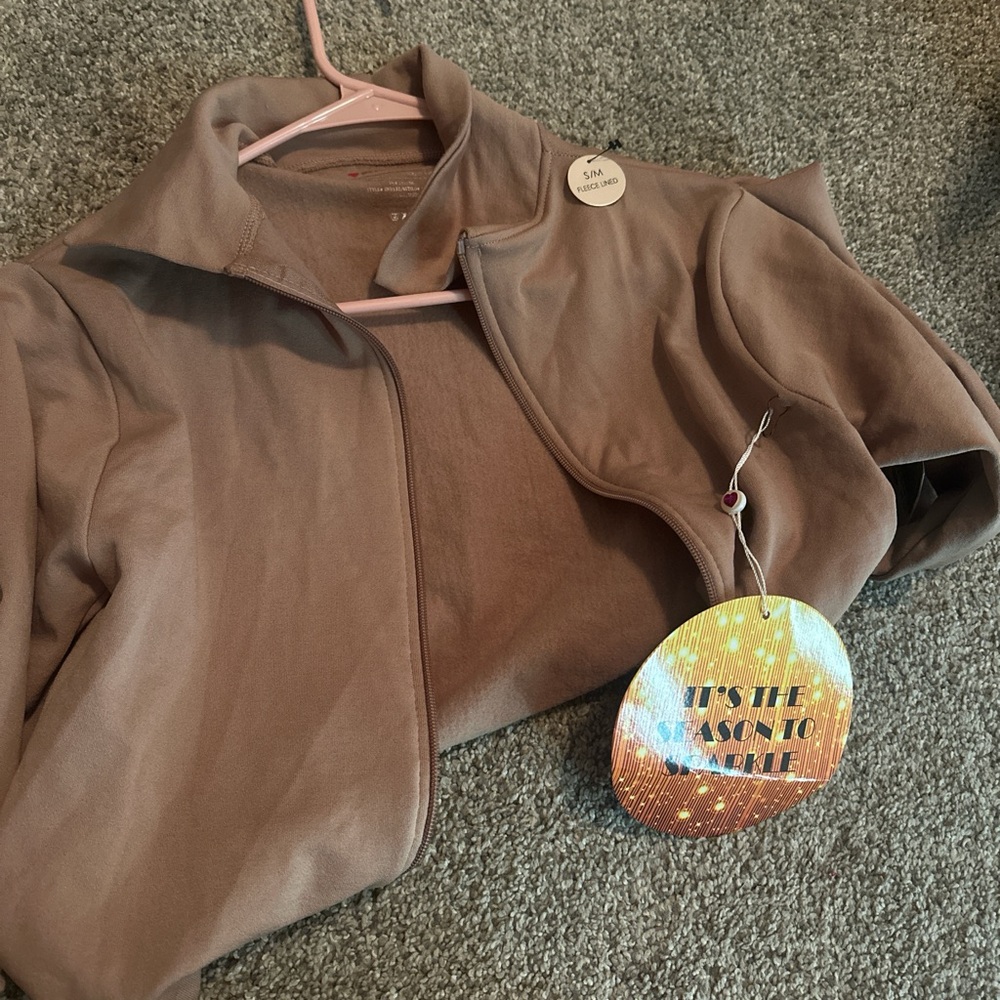 Telia Brown Zip-Up Jacket